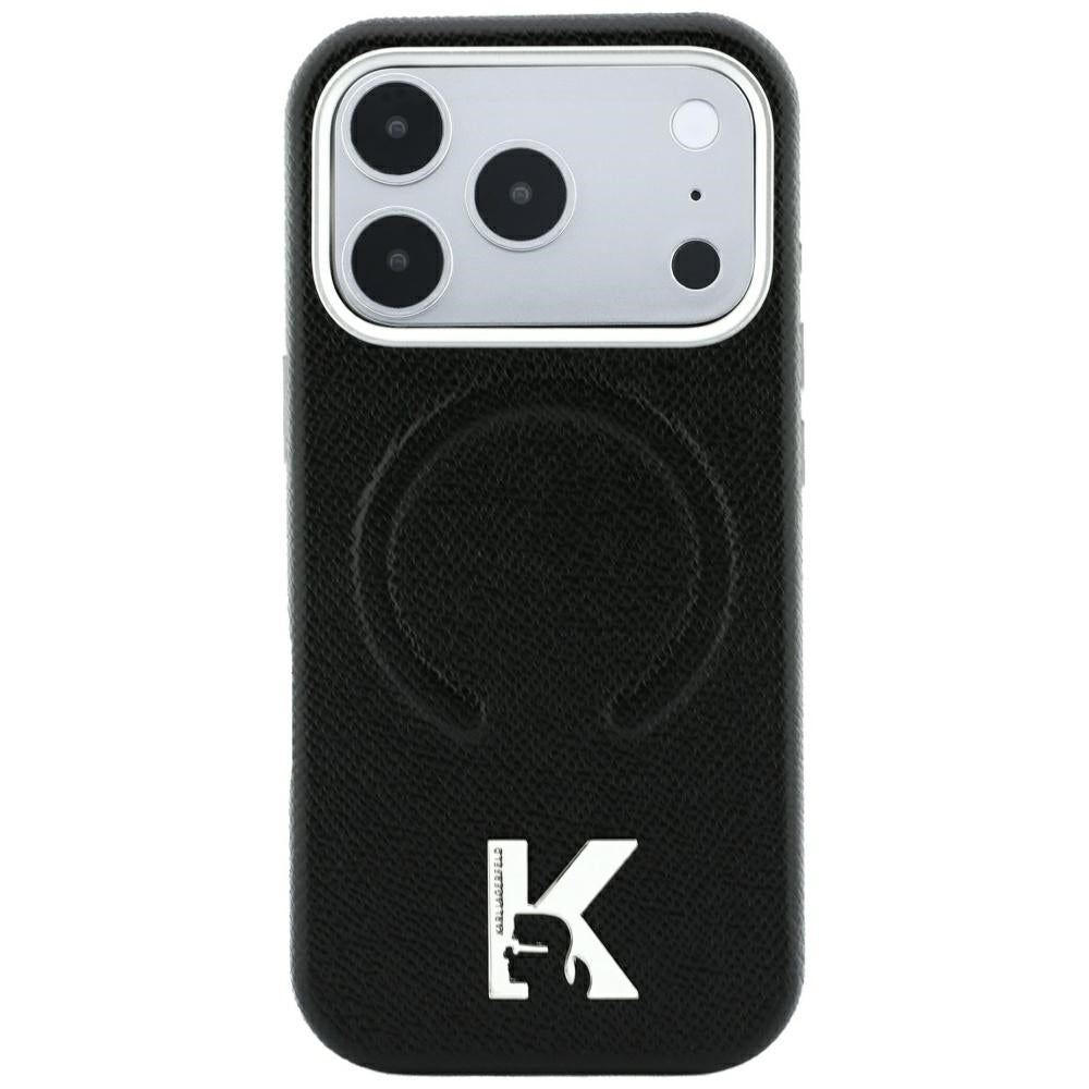 MagSafe-fodral för Apple iPhone 18 Pro / 17 Pro, Karl Lagerfeld, Grained Embossed Ring, Svart