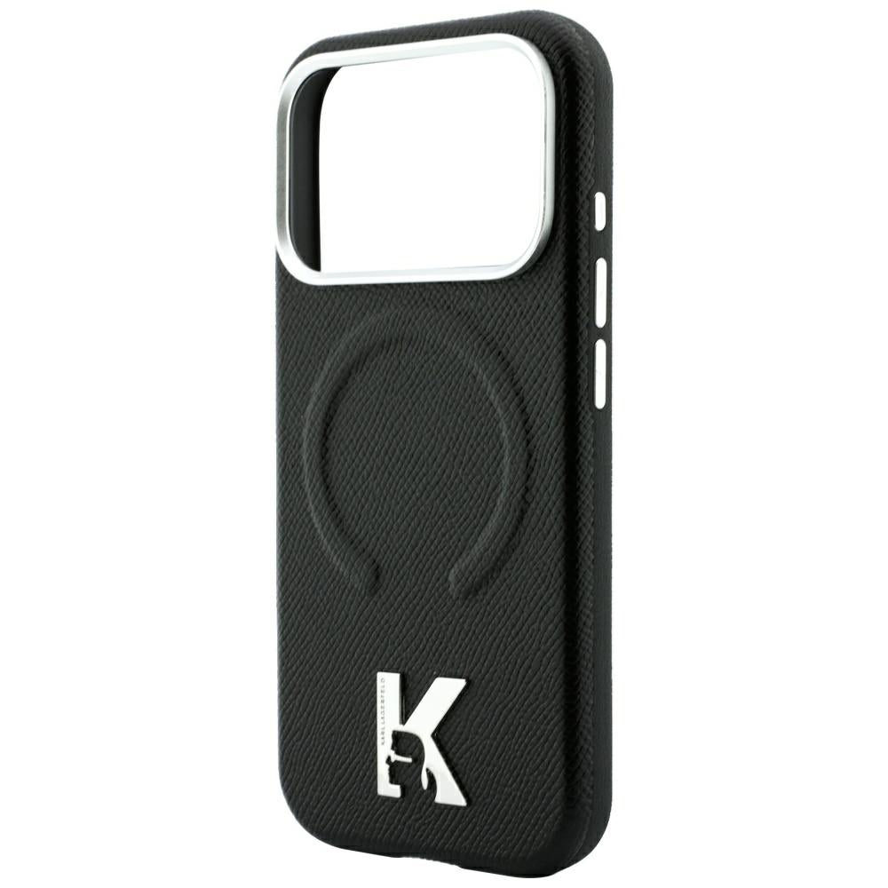MagSafe-fodral för Apple iPhone 18 Pro / 17 Pro, Karl Lagerfeld, Grained Embossed Ring, Svart