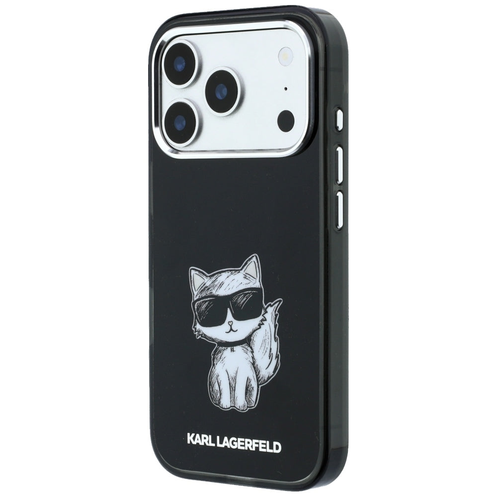 MagSafe-fodral för Apple iPhone 18 Pro / 17 Pro, Karl Lagerfeld, IML Choupette Body Sketch Print, Svart