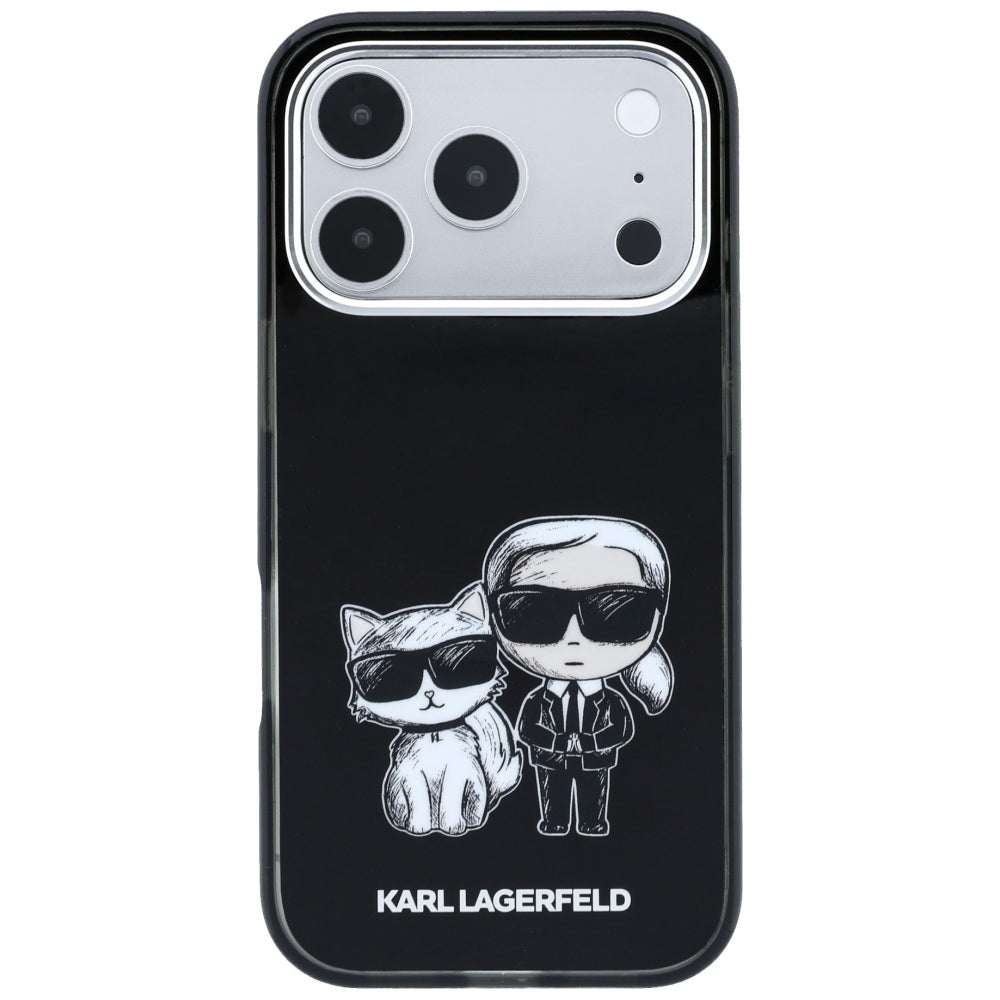 MagSafe-fodral för Apple iPhone 18 Pro / 17 Pro, Karl Lagerfeld, IML KC Bodies Sketch Print, Svart