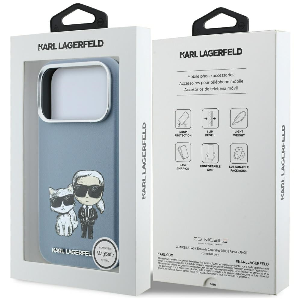 MagSafe-fodral för Apple iPhone 18 Pro / 17 Pro, Karl Lagerfeld, KC Bodies Sketch, Bleu