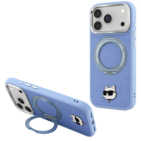 MagSafe-fodral för Apple iPhone 18 Pro / 17 Pro, Karl Lagerfeld, Ring Stand 360 Choupette Pin, Bleu