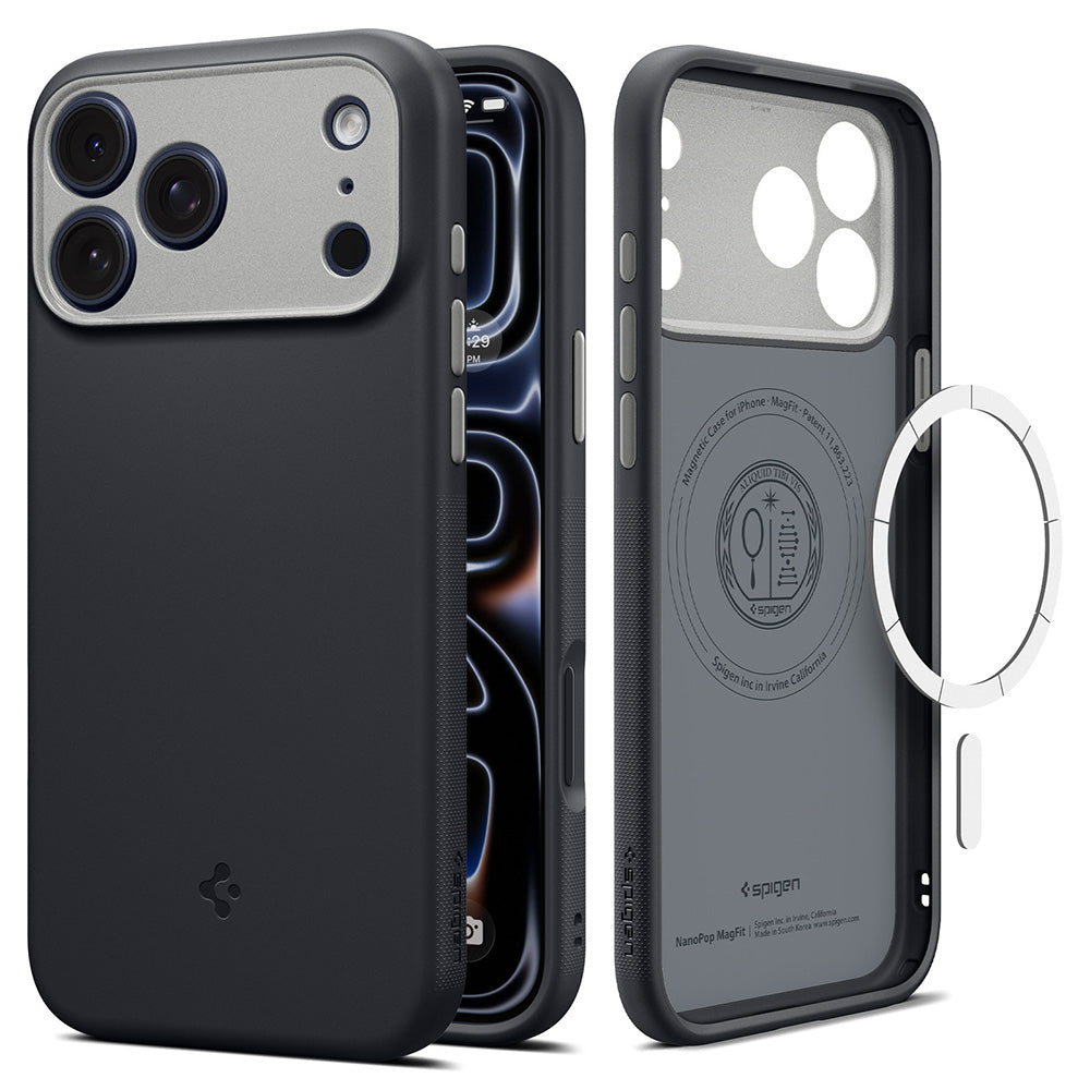 MagSafe-fodral för Apple iPhone 18 Pro / 17 Pro, Spigen, Caseology Nano Pop, Svart ACS12177