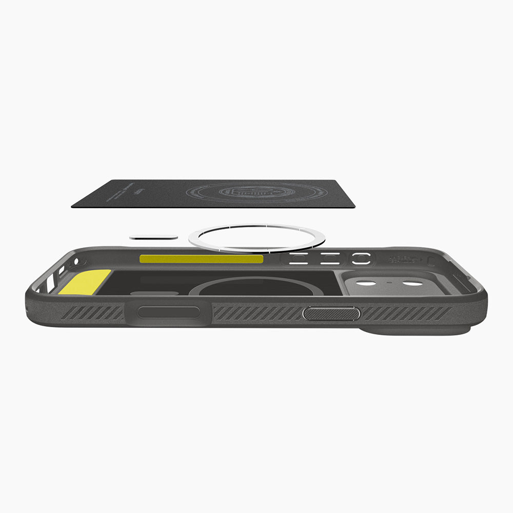 MagSafe-fodral för Apple iPhone 18 Pro / 17 Pro, Spigen, Rugged Armor, Grå ACS12148