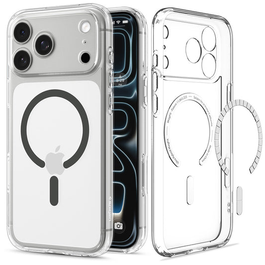 MagSafe-fodral för Apple iPhone 18 Pro / 17 Pro, Spigen, Ultra Hybrid, Transparent grå ACS12156