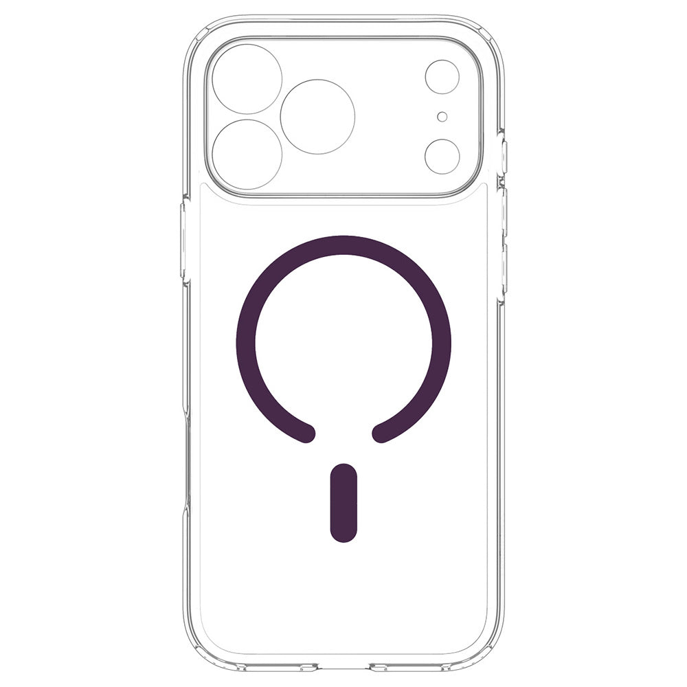 MagSafe-skal för Apple iPhone 18 Pro / 17 Pro, Spigen, Ultra Hybrid, transparent vinröd ACS12335