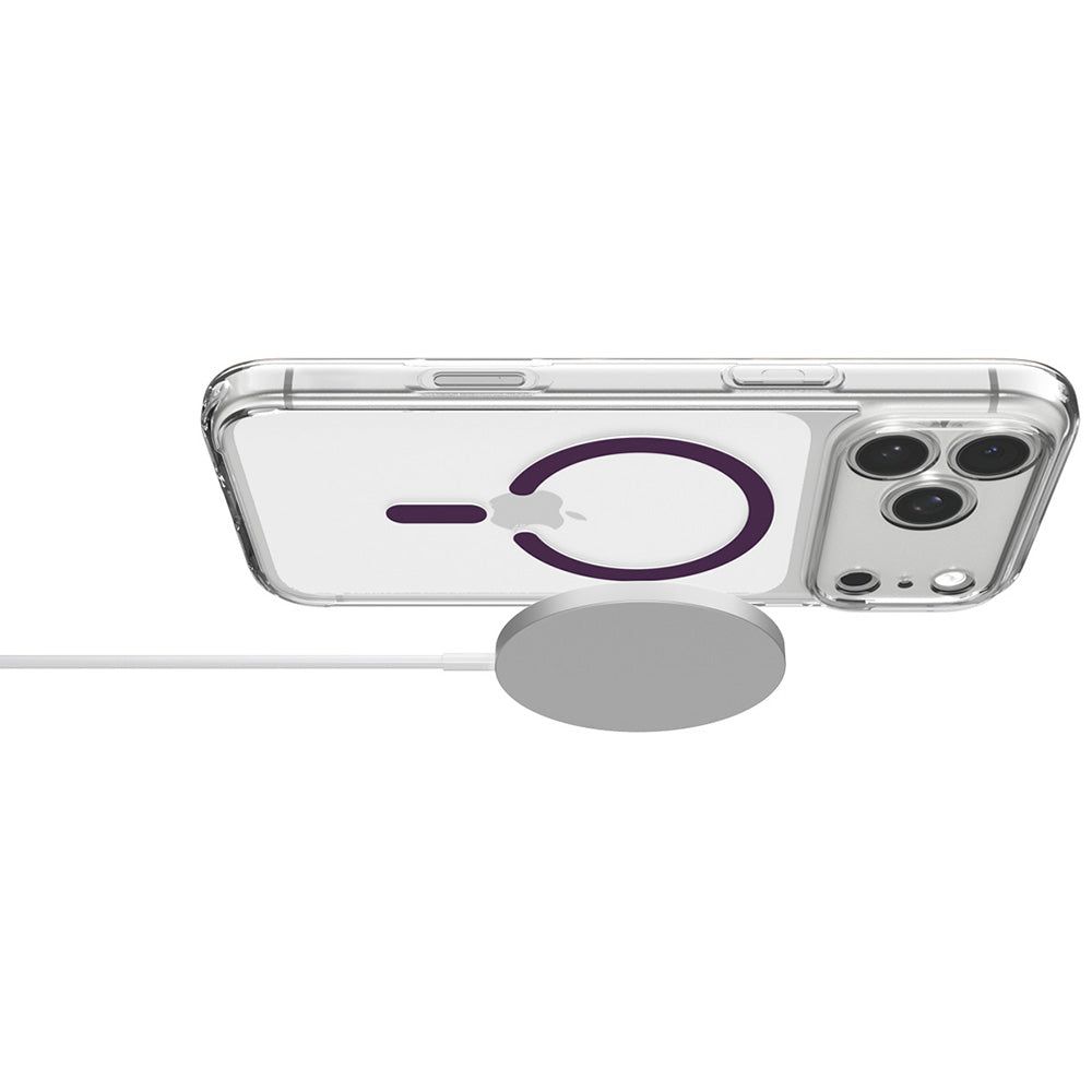 MagSafe-skal för Apple iPhone 18 Pro / 17 Pro, Spigen, Ultra Hybrid, transparent vinröd ACS12335