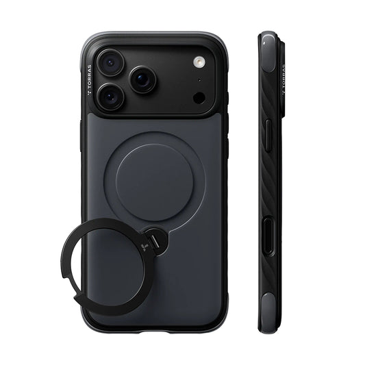 MagSafe-fodral för Apple iPhone 18 Pro / 17 Pro, Torras, Ostand Q3 Rugged, Svart