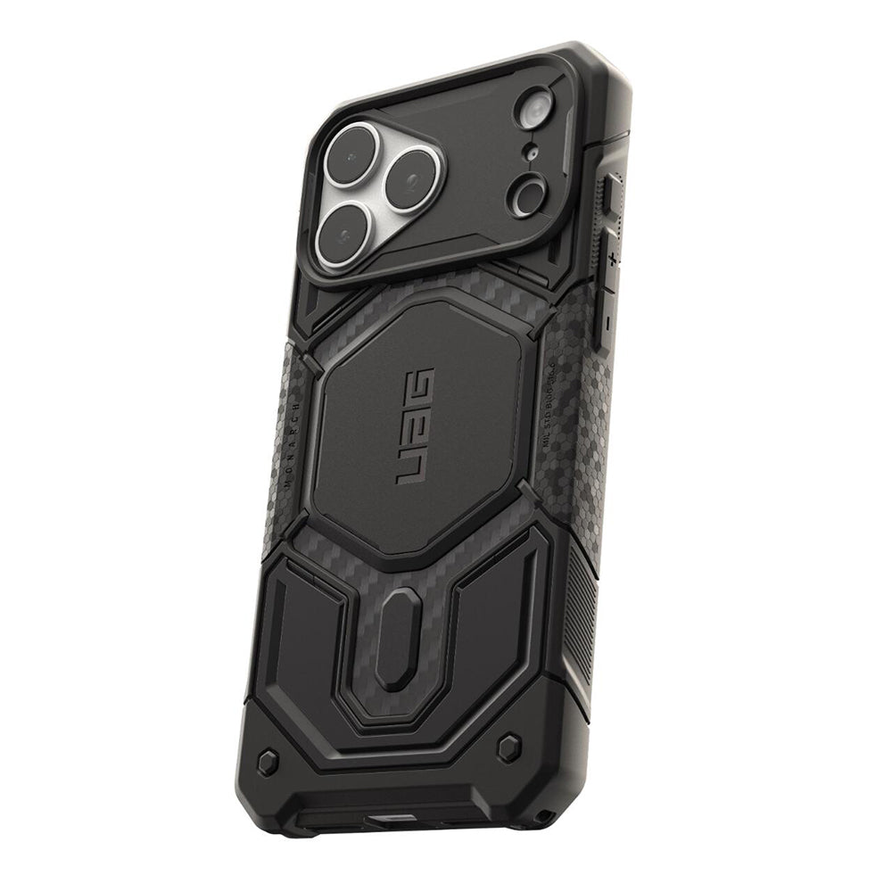 MagSafe-fodral för Apple iPhone 18 Pro / 17 Pro, Urban Armor Gear, Monarch Pro Carbon, Svart