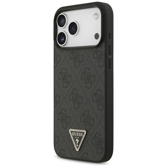 MagSafe-fodral för Apple iPhone 18 Pro Max / 17 Pro Max, Guess, 4G Triangle Strass, Svart