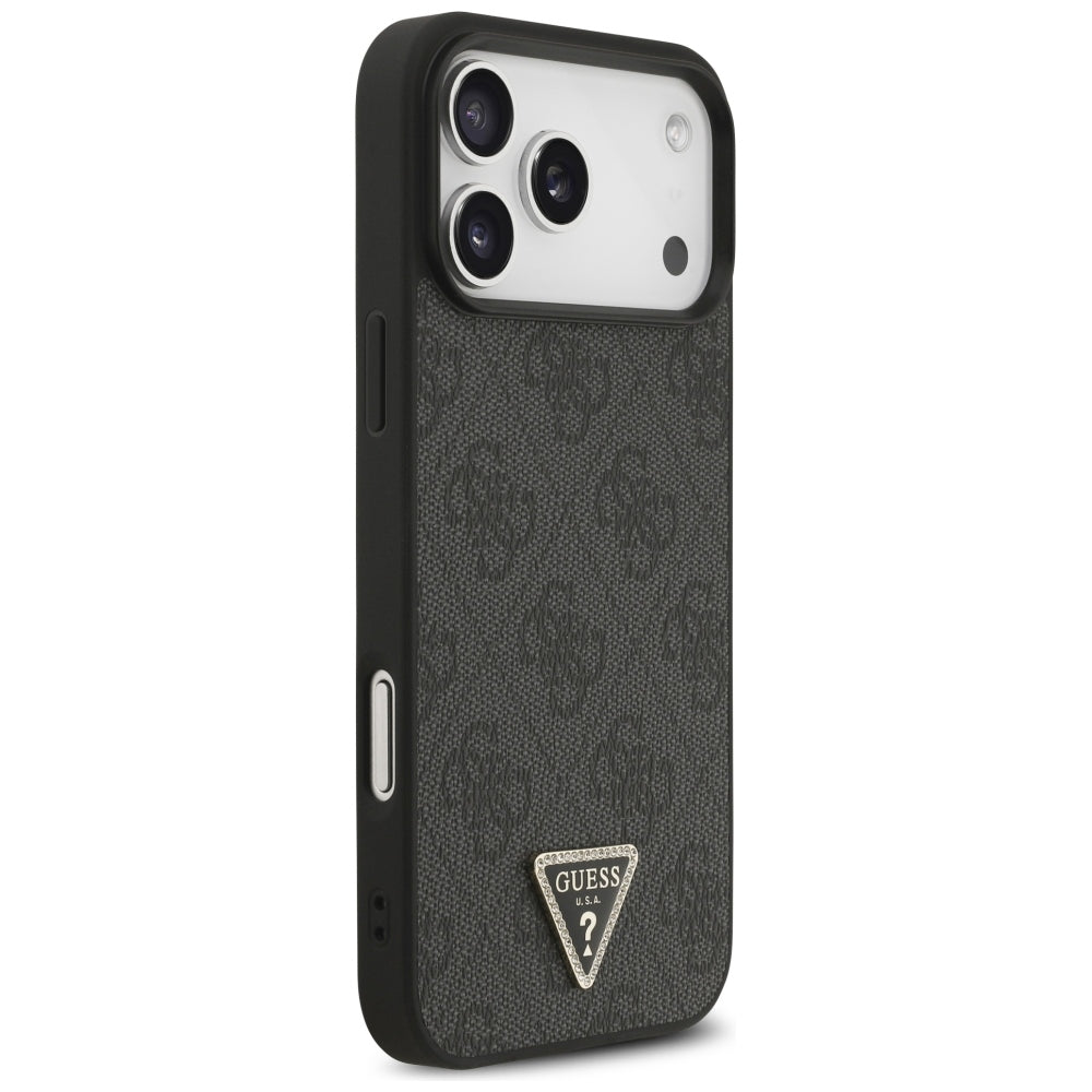 MagSafe-fodral för Apple iPhone 18 Pro Max / 17 Pro Max, Guess, 4G Triangle Strass, Svart