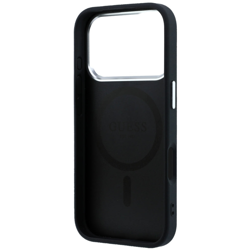 MagSafe Case for Apple iPhone 18 Pro Max / 17 Pro Max, Guess, Grained Triangle Logo, Black