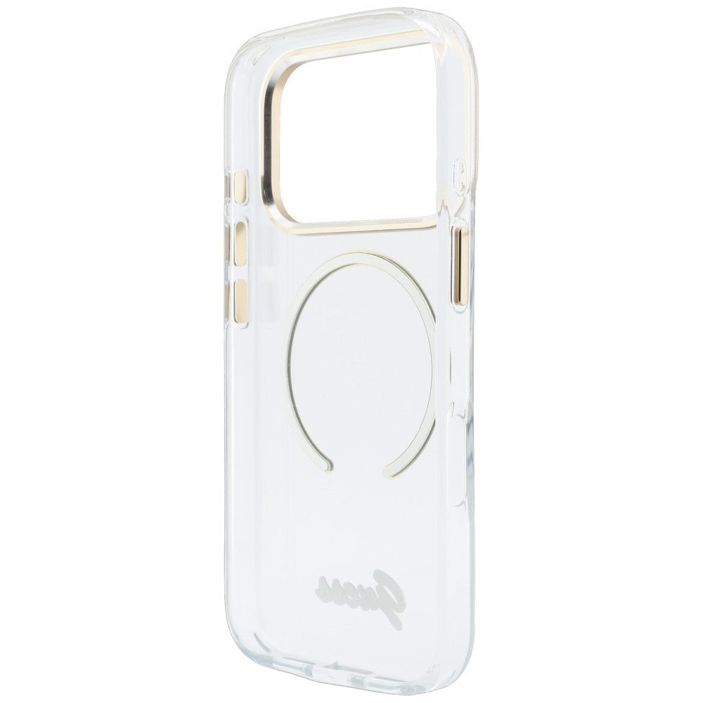 MagSafe-skal för Apple iPhone 18 Pro Max / 17 Pro Max, Guess, IML Script Metal, transparent