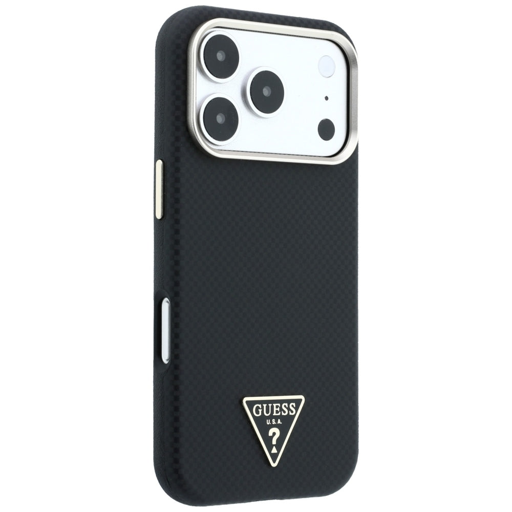 MagSafe-fodral för Apple iPhone 18 Pro Max / 17 Pro Max, Guess, Kevlar Triangle Logo, Svart