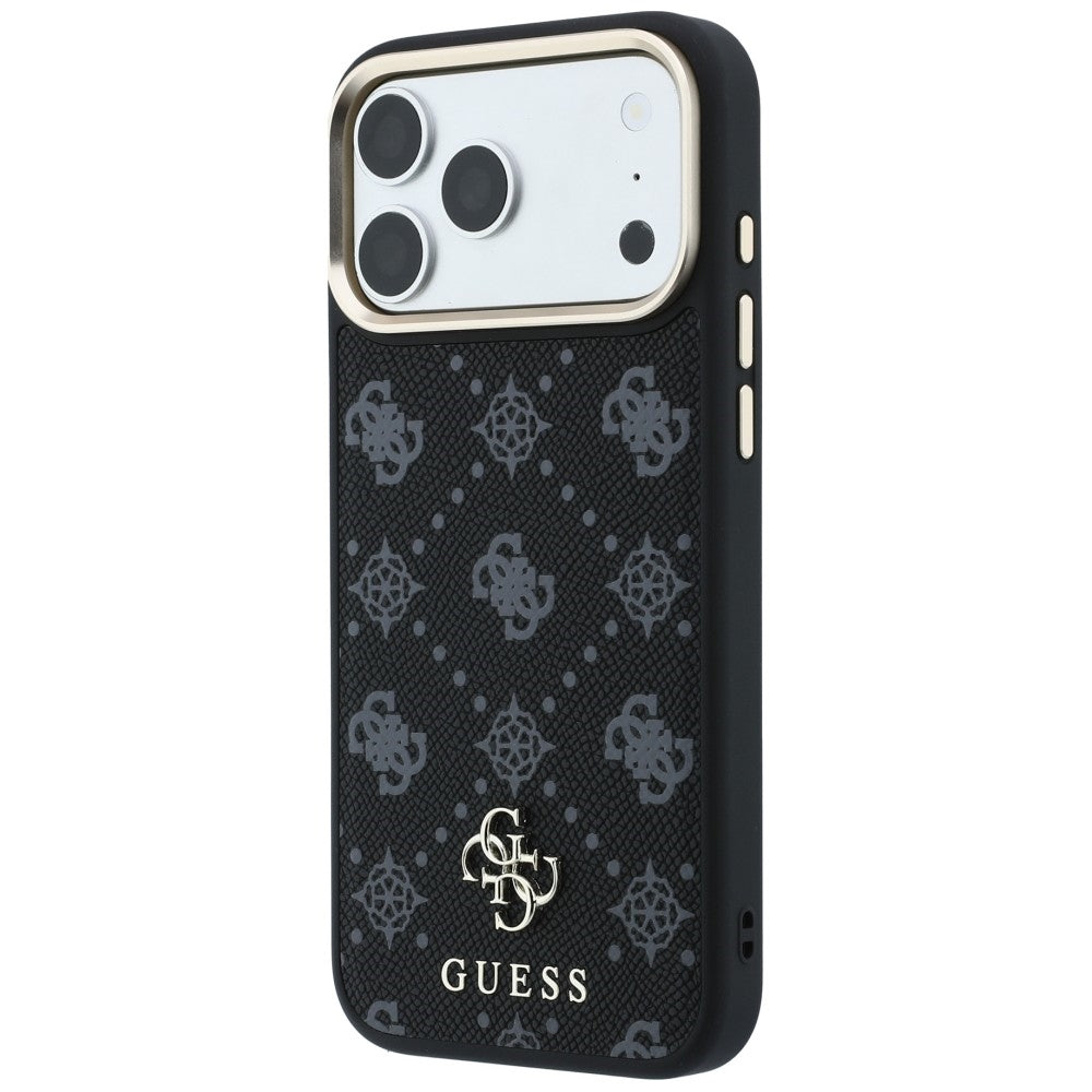 MagSafe-fodral för Apple iPhone 18 Pro Max / 17 Pro Max, Guess, Peony 4G Small Logo, Svart