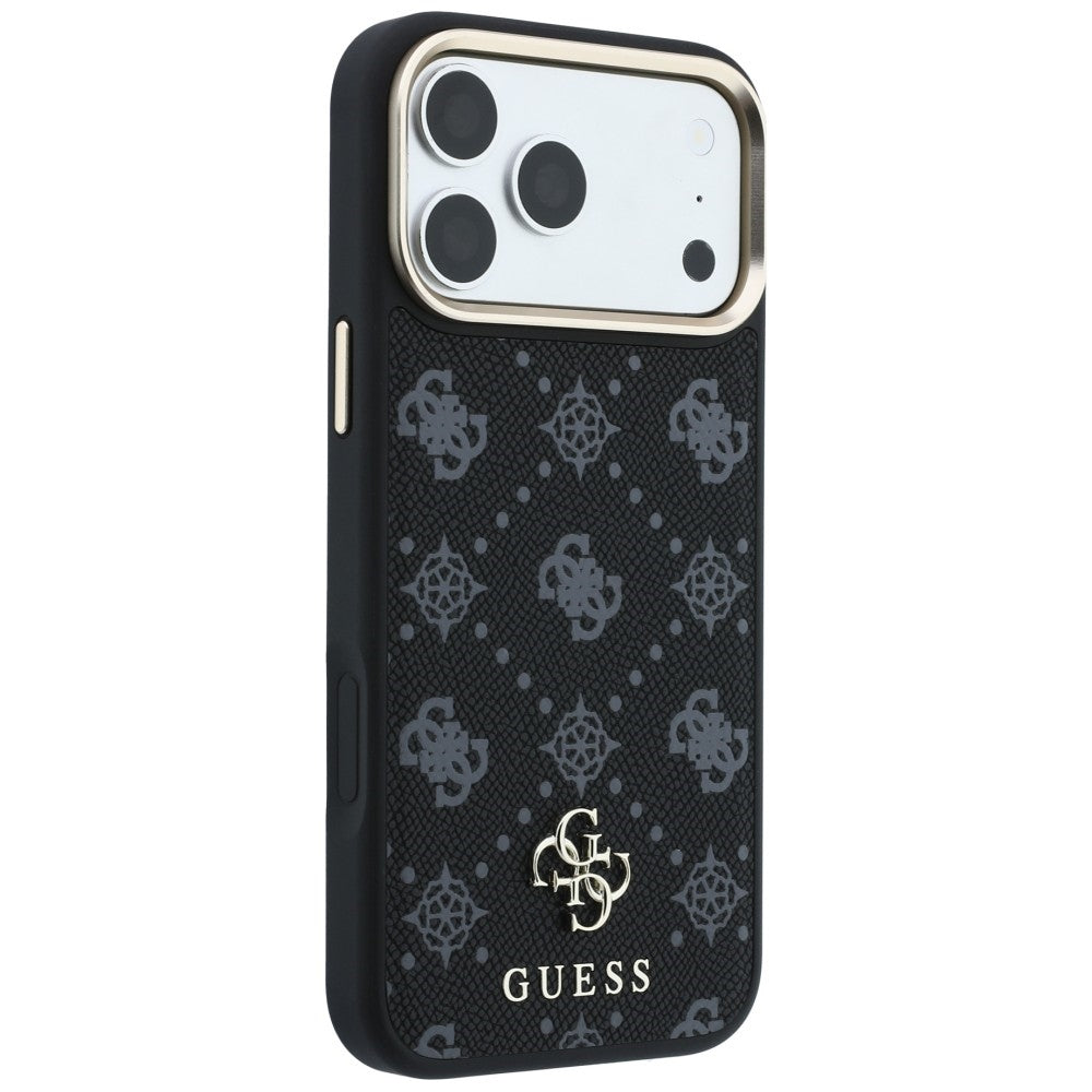 MagSafe-fodral för Apple iPhone 18 Pro Max / 17 Pro Max, Guess, Peony 4G Small Logo, Svart