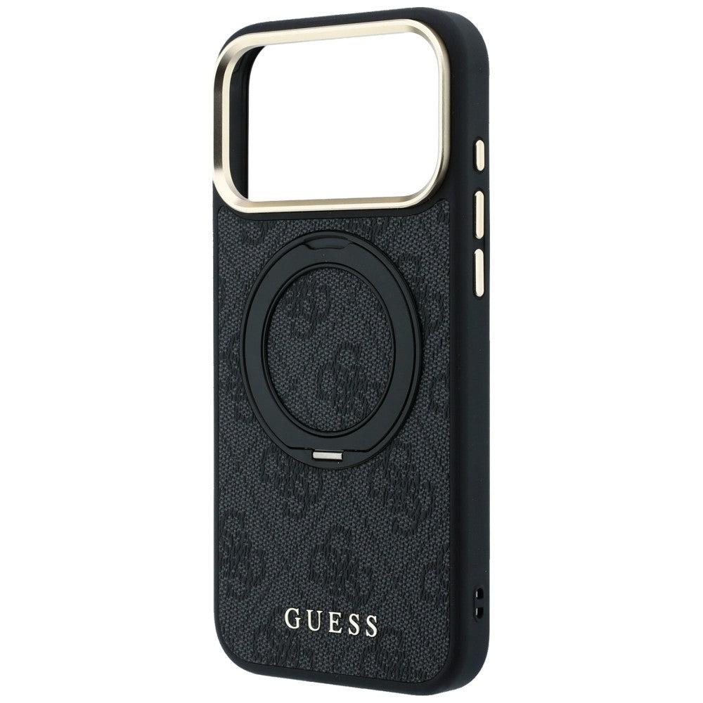 MagSafe-fodral för Apple iPhone 18 Pro Max / 17 Pro Max, Guess, Ring Stand Classic Logo, Svart