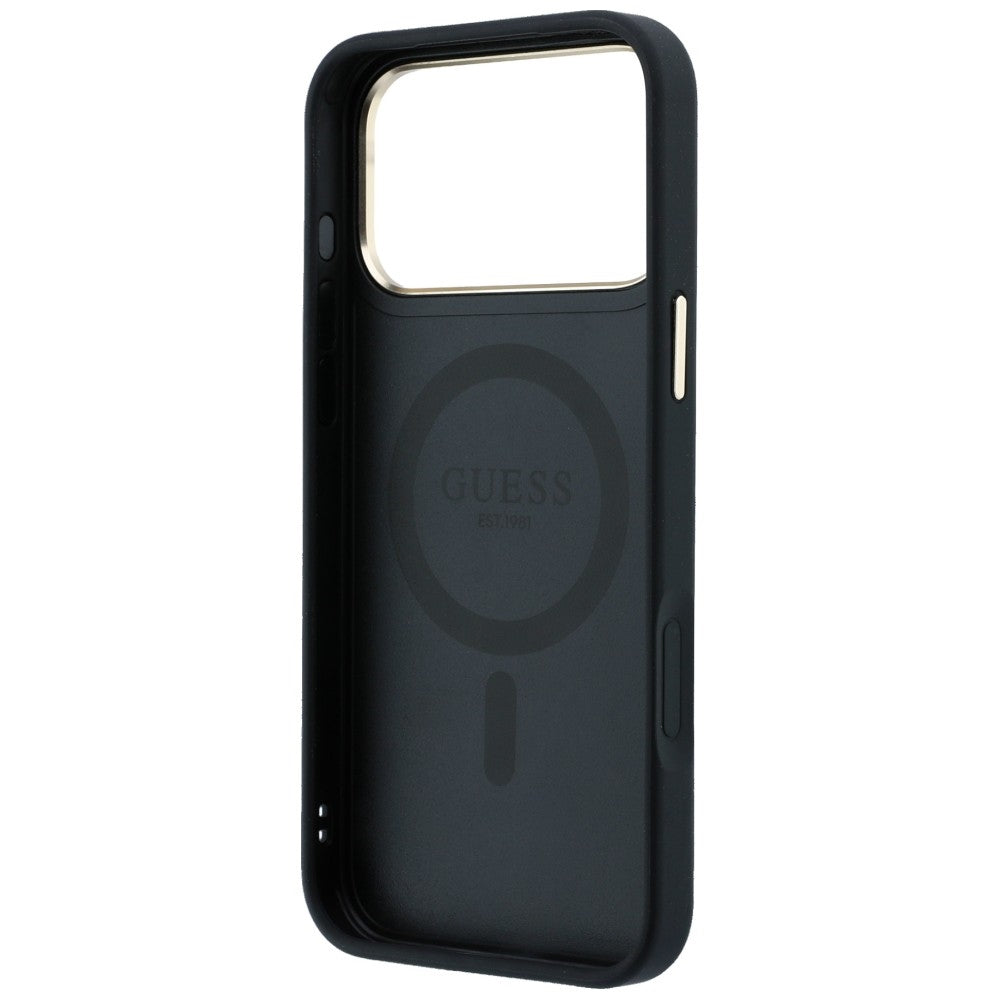 MagSafe-fodral för Apple iPhone 18 Pro Max / 17 Pro Max, Guess, Ring Stand Classic Logo, Svart