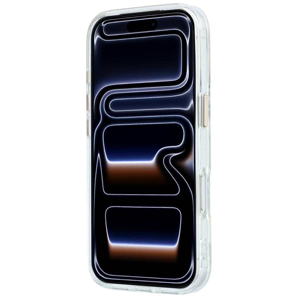 MagSafe-fodral för Apple iPhone 18 Pro Max / 17 Pro Max, Guess, Ring Stand Script Metal Logo, Transparent