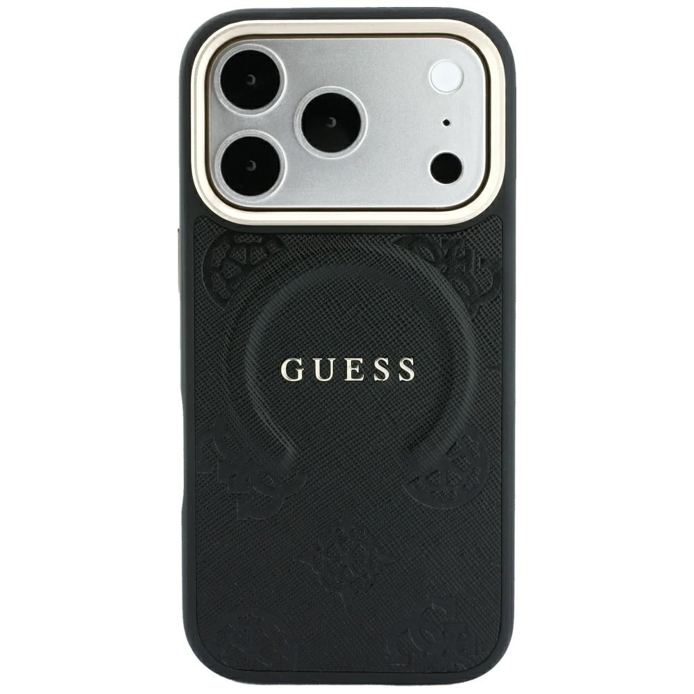 MagSafe Case for Apple iPhone 18 Pro Max / 17 Pro Max, Guess, Saffiano Peony Ring, Black