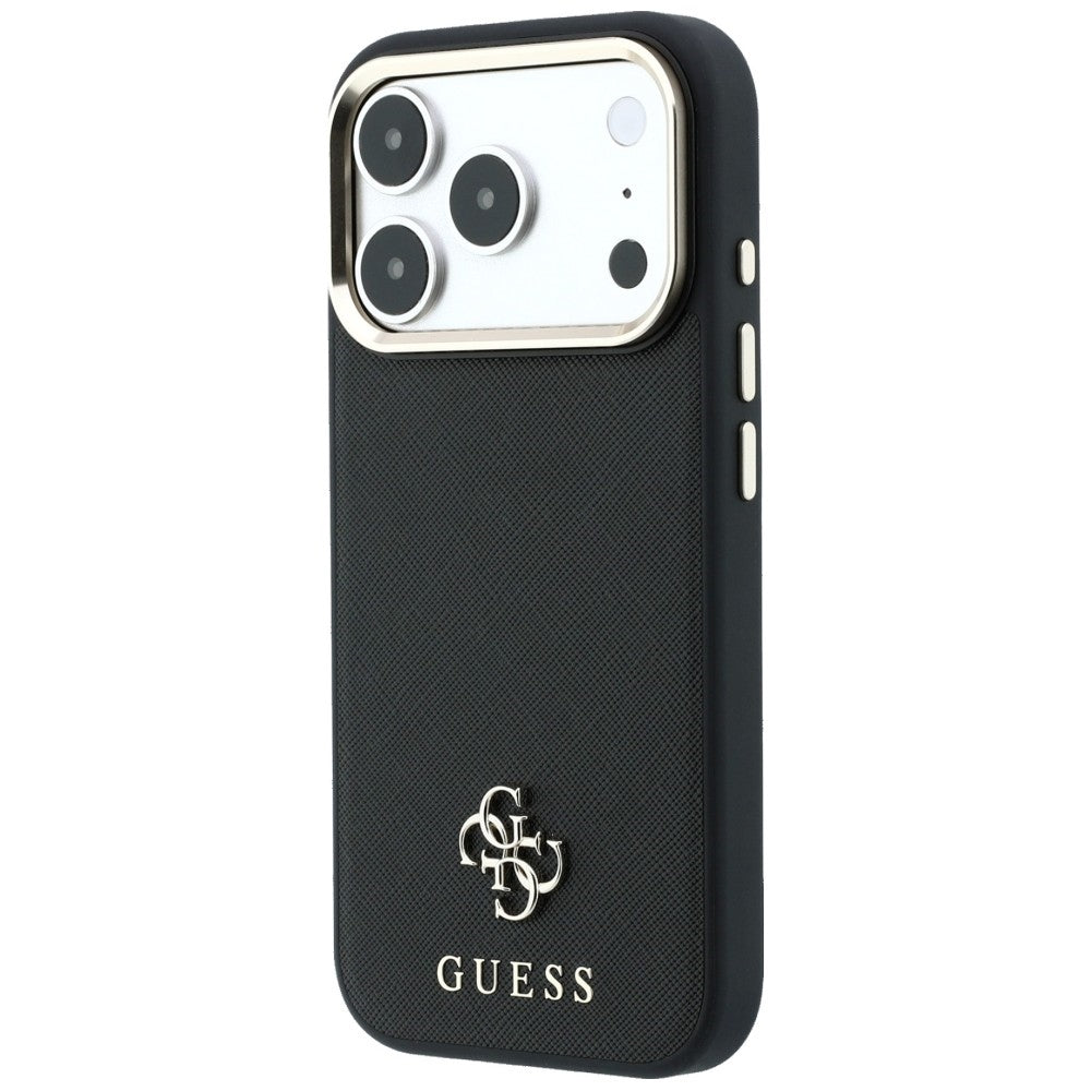 MagSafe-fodral för Apple iPhone 18 Pro Max / 17 Pro Max, Guess, Saffiano Small 4G Classic, Svart