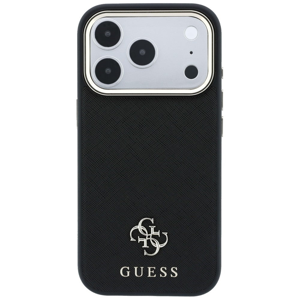 MagSafe-fodral för Apple iPhone 18 Pro Max / 17 Pro Max, Guess, Saffiano Small 4G Classic, Svart