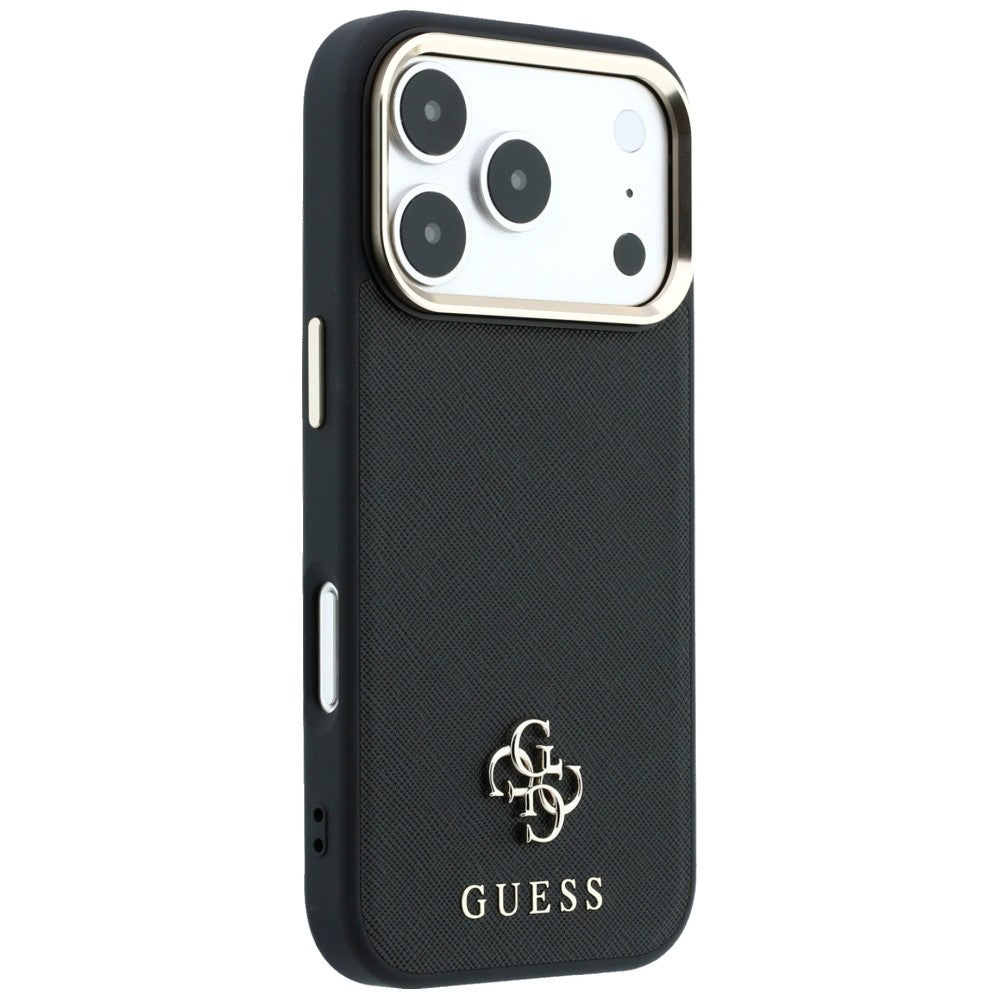 MagSafe-fodral för Apple iPhone 18 Pro Max / 17 Pro Max, Guess, Saffiano Small 4G Classic, Svart