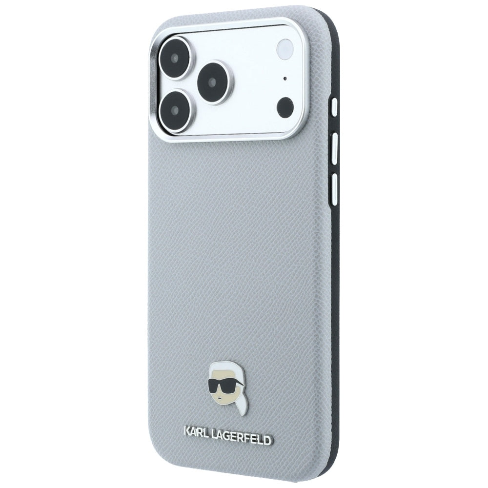 MagSafe-fodral för Apple iPhone 18 Pro Max / 17 Pro Max, Karl Lagerfeld, Kornig Karl Head's Metal, Grå