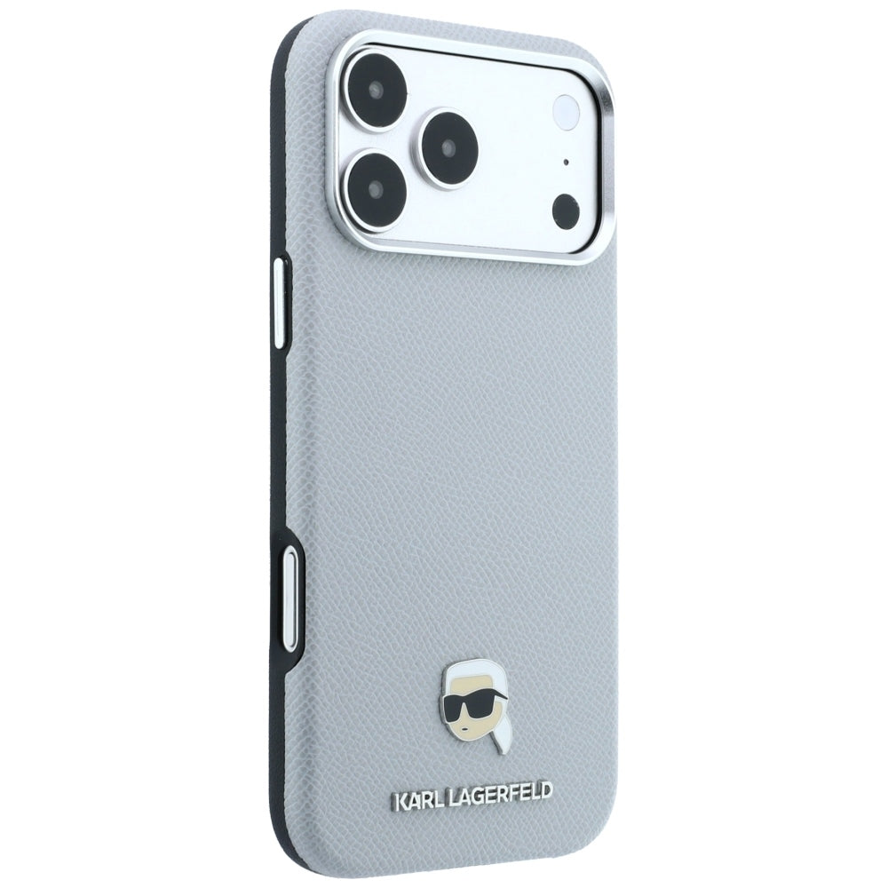 MagSafe-fodral för Apple iPhone 18 Pro Max / 17 Pro Max, Karl Lagerfeld, Kornig Karl Head's Metal, Grå