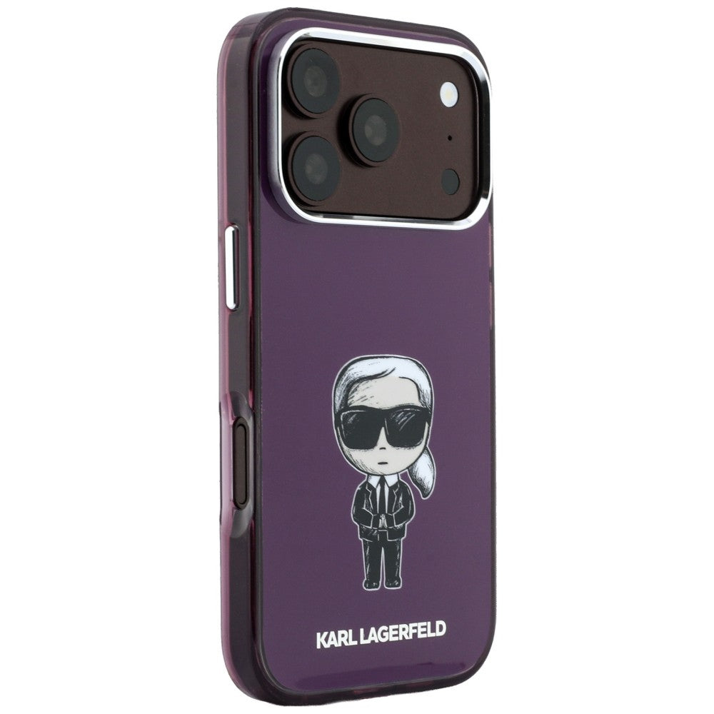 MagSafe-fodral för Apple iPhone 18 Pro Max / 17 Pro Max, Karl Lagerfeld, IML Ikonik Sketch Print, Vinröd