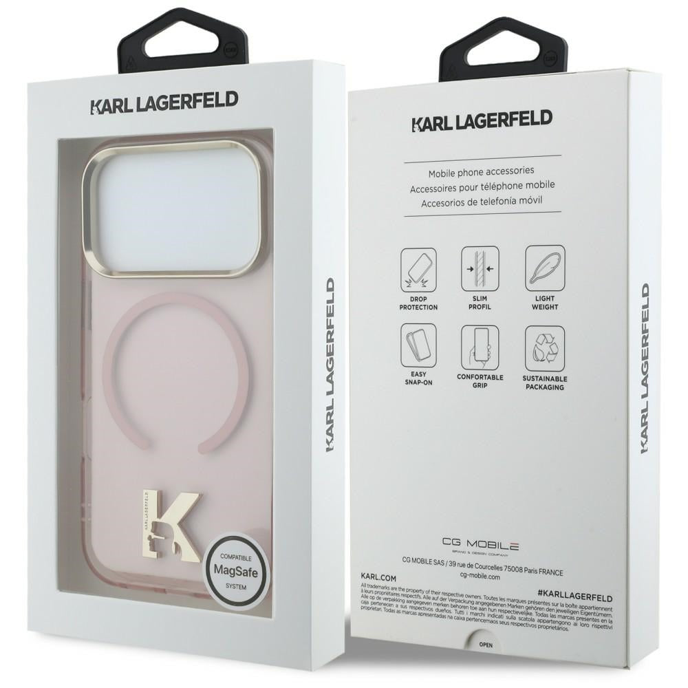 MagSafe-skal för Apple iPhone 18 Pro Max / 17 Pro Max, Karl Lagerfeld, IML Karl Head Logo, rosa