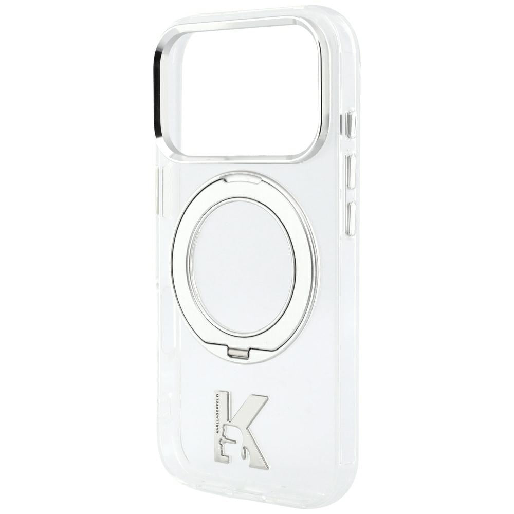 MagSafe-fodral för Apple iPhone 18 Pro Max / 17 Pro Max, Karl Lagerfeld, IML Ring Stand Kameo Metal, Transparent