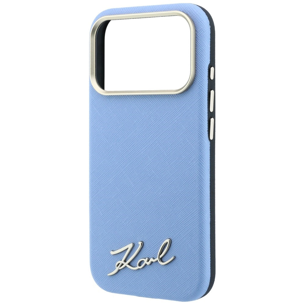 MagSafe-fodral för Apple iPhone 18 Pro Max / 17 Pro Max, Karl Lagerfeld, Saffiano Small Script Metal Logo, Bleu