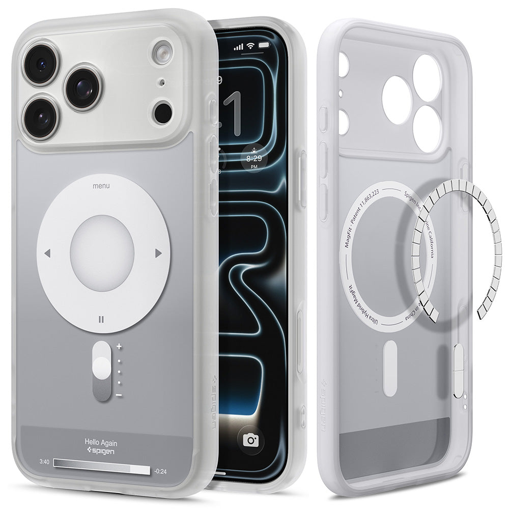 MagSafe-fodral för Apple iPhone 18 Pro Max / 17 Pro Max, Spigen, Ultra Hybrid Classic, Silver ACS12130