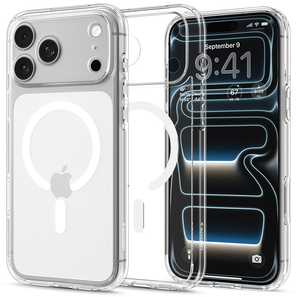 MagSafe-fodral för Apple iPhone 18 Pro Max / 17 Pro Max, Spigen, Ultra Hybrid, Transparent Vit ACS12118