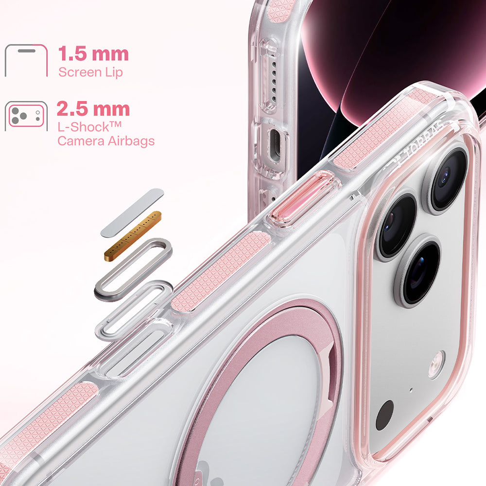 MagSafe-fodral för Apple iPhone 18 Pro Max / 17 Pro Max, Torras, Ostand O3 Light, Rosa