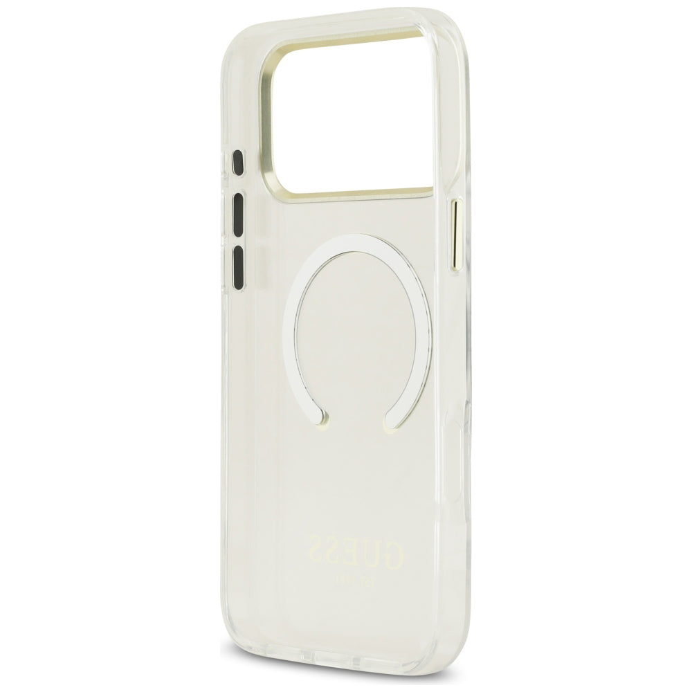 MagSafe-fodral för Apple iPhone 18 Pro Max, Guess, Metal Outline, Guld