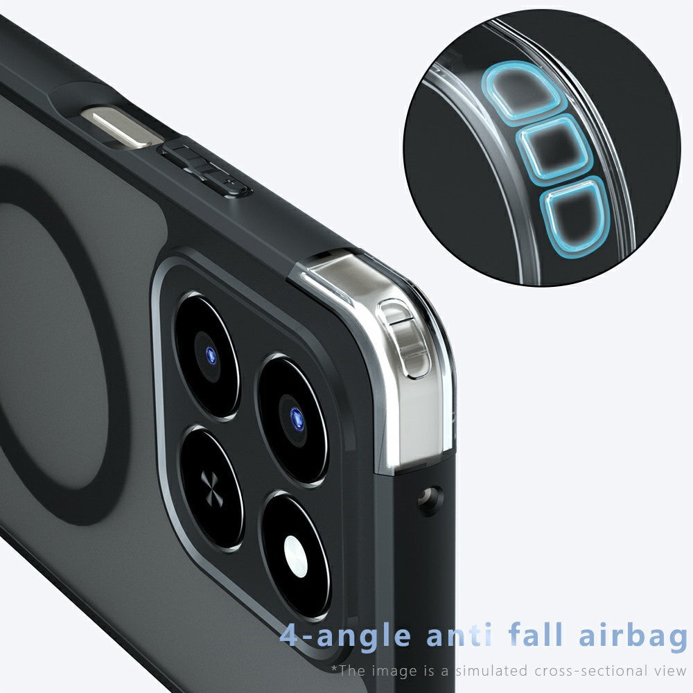 MagSafe-skal för Honor 400 Smart 4G / X7d 4G / 400 Smart 5G, Techsuit, PureFrost, Satinsvart