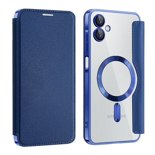 MagSafe-fodral för Samsung Galaxy A06 A065, Techsuit, SmartMag Book, Blå