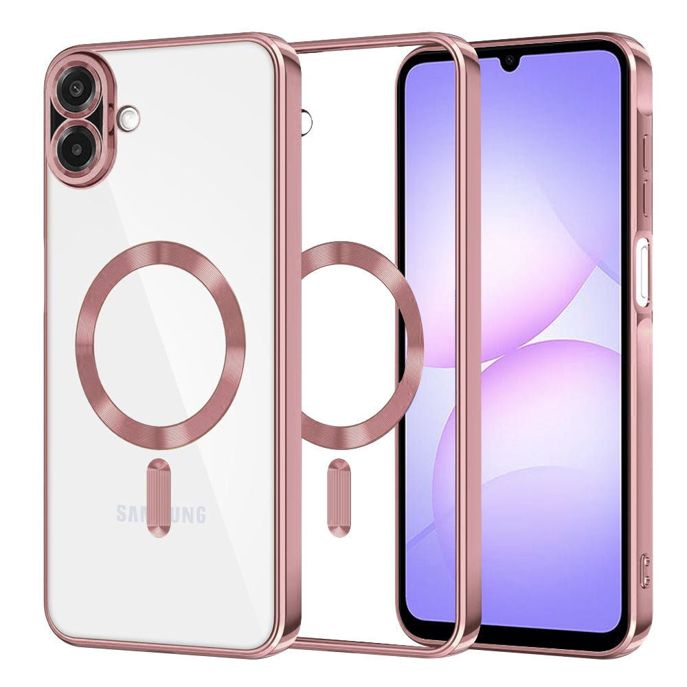 MagSafe-fodral för Samsung Galaxy A07 4G A075, Techsuit, Luxury Crystal, Rosa