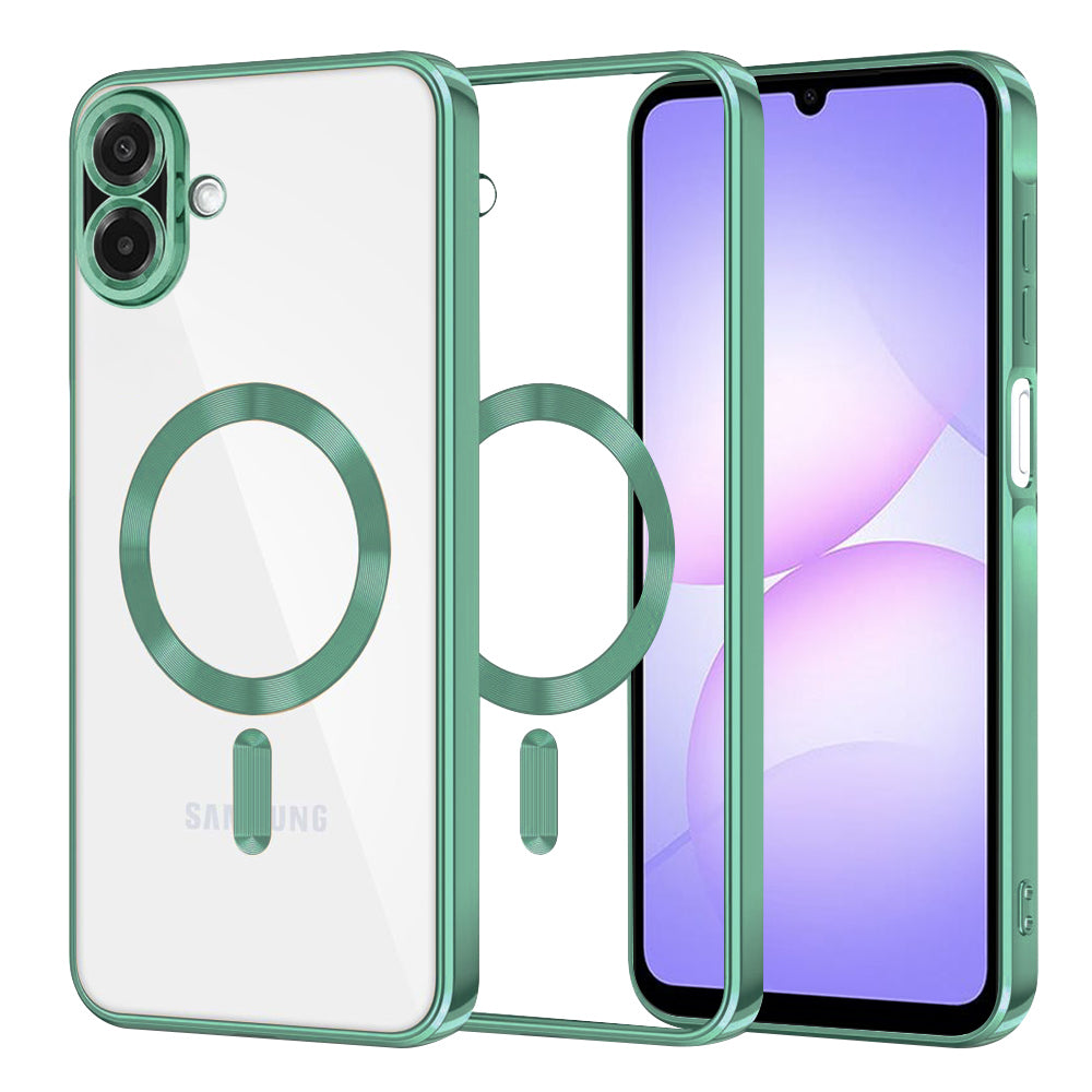 MagSafe-fodral för Samsung Galaxy A07 4G A075, Techsuit, Luxury Crystal, Ljusgrön