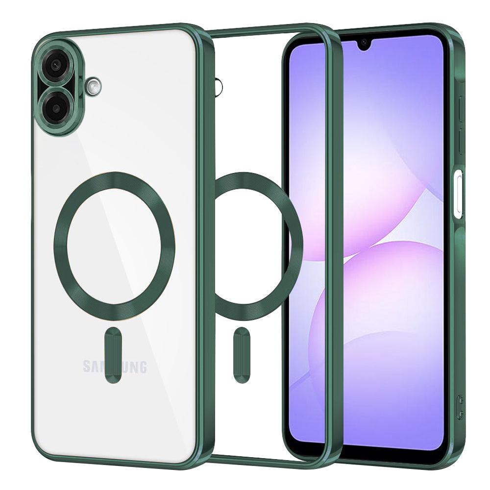 MagSafe-fodral för Samsung Galaxy A07 4G A075, Techsuit, Luxury Crystal, Mörkgrön