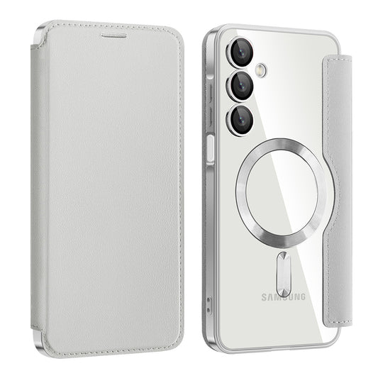 MagSafe-fodral för Samsung Galaxy A16 5G A166 / A16 4G A165, Techsuit, SmartMag Book, Grå