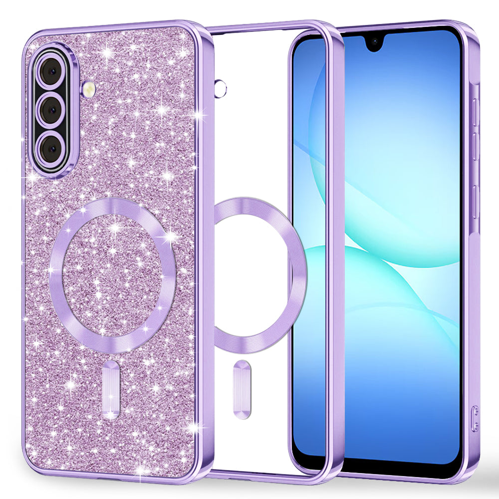 MagSafe-fodral för Samsung Galaxy A17 4G / A17 5G, Techsuit, Luxury Glitter, Ljuslila