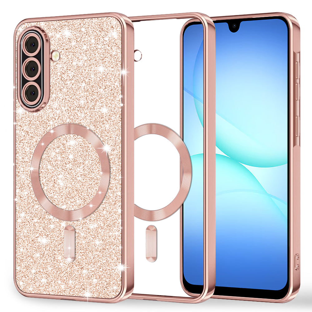 MagSafe-fodral för Samsung Galaxy A17 4G / A17 5G, Techsuit, Luxury Glitter, Rosa
