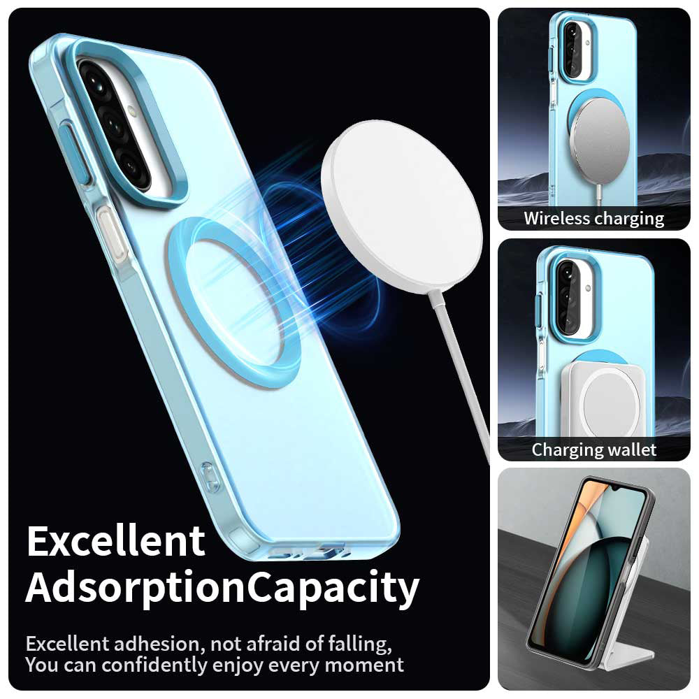 MagSafe-fodral för Samsung Galaxy A18 5G A186 / A18 4G A185 / F17 / M17 / A17 4G A175, Techsuit, CandyCase, Blå