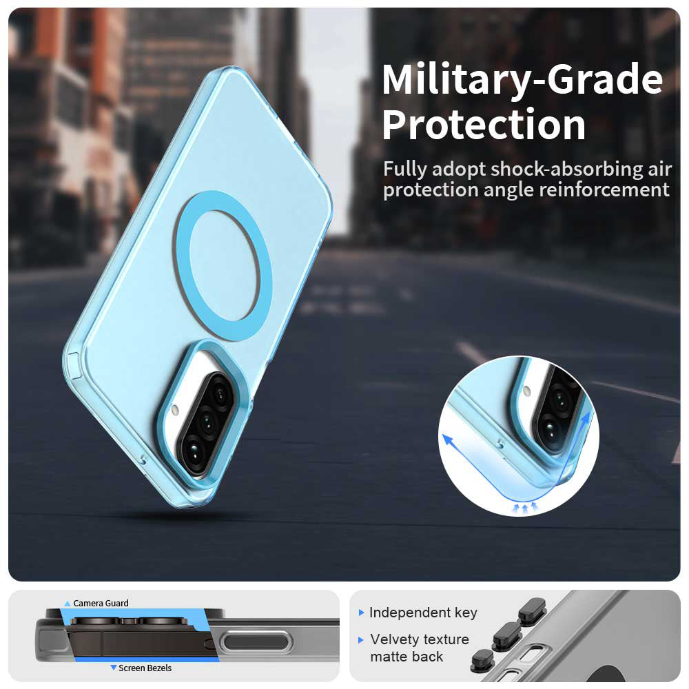 MagSafe-fodral för Samsung Galaxy A18 5G A186 / A18 4G A185 / F17 / M17 / A17 4G A175, Techsuit, CandyCase, Blå