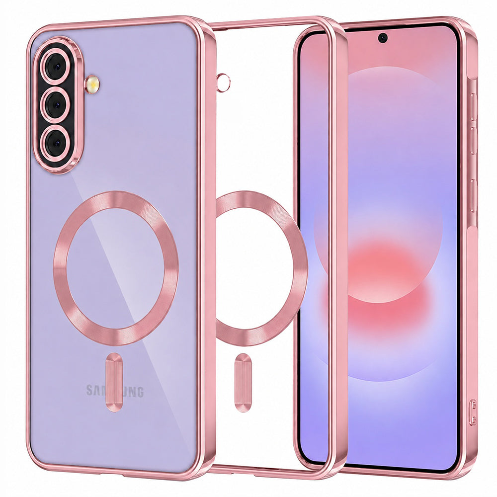 MagSafe-fodral för Samsung Galaxy A37 5G, Techsuit, Luxury Crystal, Rosa