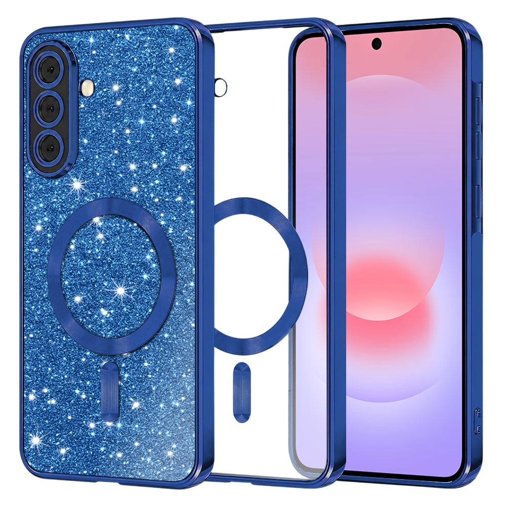 MagSafe-fodral för Samsung Galaxy A37 5G, Techsuit, Luxury Glitter, Mörkblå