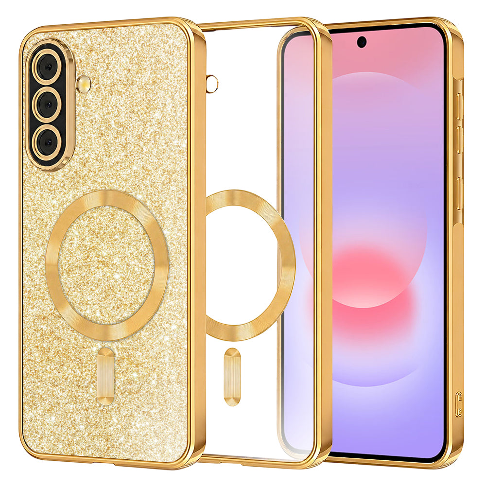 MagSafe-fodral för Samsung Galaxy A37 5G, Techsuit, Luxury Glitter, Guld
